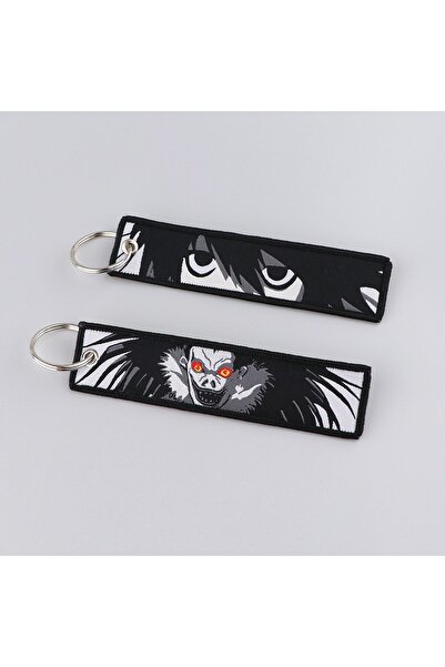 Choice Japanese The Death Note Double sided Embroidery Key Keychains Car Key Chains Keyring Accessories