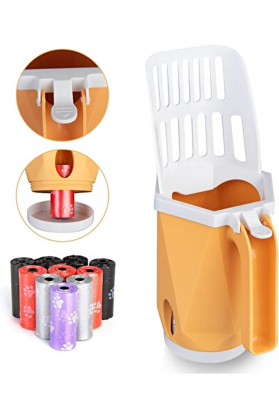 fulina Cat Litter Scoop with Holder, Integrated Detachable Deep Cat Litter Shovel with 200 Count Refill Bag