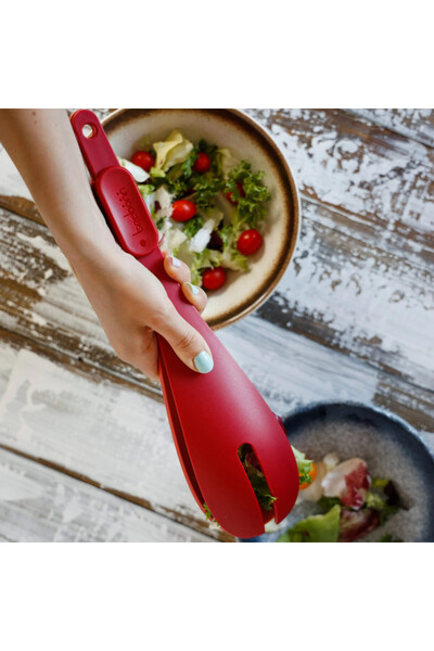Trebonn Salad tongs Twins, 35 cm, Heat resistant up to 200C, Detachable, Coral/Red