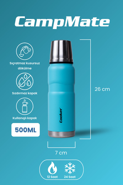 Cooker 500 ml Double Layer Leak Proof Stainless Steel Thermos – 12 Hours Warm, 24 Hours Cold Protection