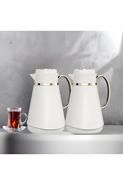 Generic طقم ترامس 1 لتر شاي وقهوة حفظ الحرارة 12 ساعة