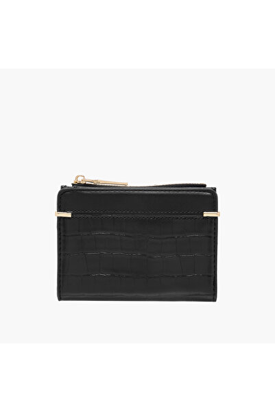 SASHA Textured Bi-Fold Wallet with Zip Closure