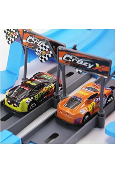 OEM Pistă de curse - Set de curse auto cu 4 mașini rapide și 2 piste