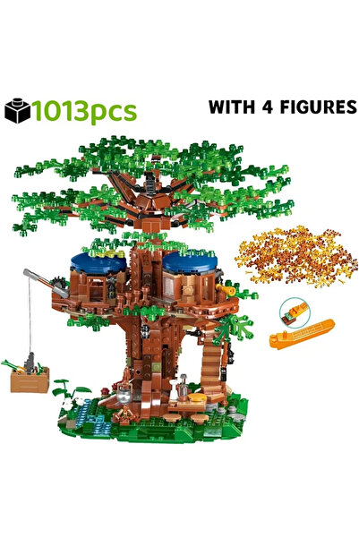 Choice no box 1013pcs The new Moc Four Seasons Creative building block house Fantasy Tree House family bric