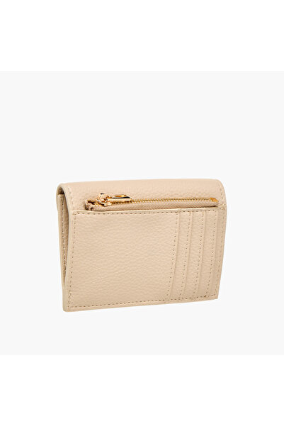 SASHA Textured Wallet with Button Closure