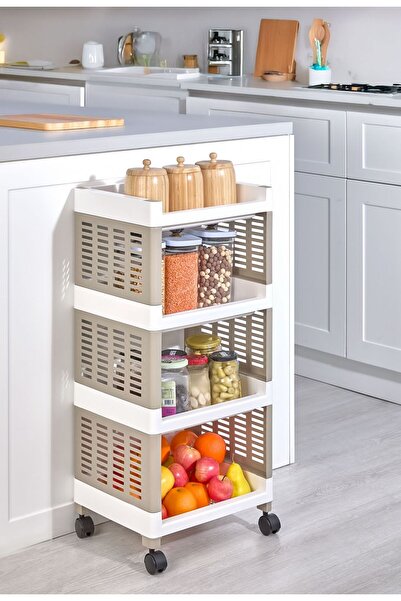 Ünal Çok Amaçlı 4 Katlı Düzenleyici, Mutfak Rafı, Havluluk, Deterjanlık, Makyaj Organizer