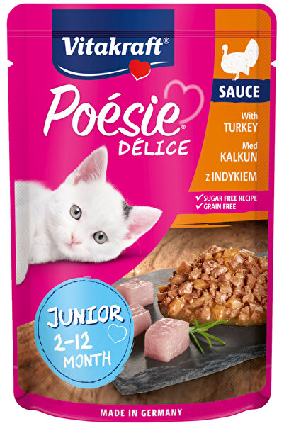 Vitakraft Poesie Deli Junior Turkey in Sauce 85g For Junior Cat