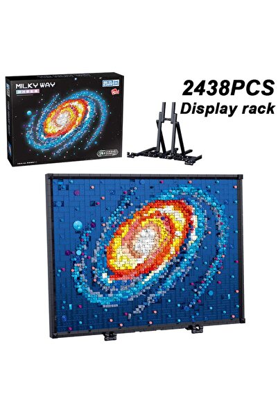 Choice With Gift Box 2438PCS Creative The Milky Way Galaxy Painting Building Blocks Construction Micro Bric