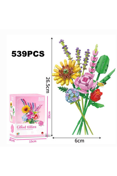 Choice 622008 TOYLINX باقة زهور رومانسية نموذج ثلاثي الأبعاد لعبة مكعبات بناء صغيرة إبداعية وعاء نباتات