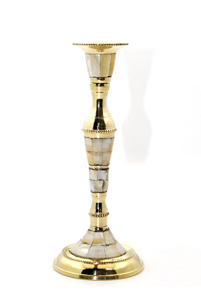 URZ GRUP شمعدان نحاسي واحد بيرليسسينت موديل 1