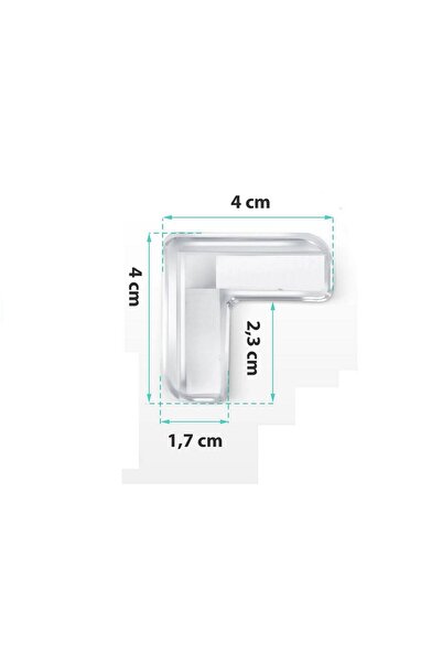 Ricokids Corner protector set, made of special resistant rubber, 4 x 4 cm, 10 pcs, transparent