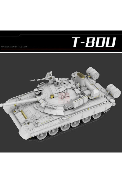 Choice نموذج دبابة Ryefield RM-5105 بمقياس 1/35 للدبابة الروسية T-80U ذات القشرة الفارغة مع نظام تعليق متحرك وزاحف...