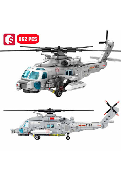 Choice بدون صندوق 862 قطعة SEMBO 862 قطعة من مكعبات بناء طائرة هليكوبتر Z-20 ...