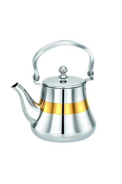 ORIAN إبريق شاي هندي من الفولاذ الفضي الذهبي سعة 1.6 لتر