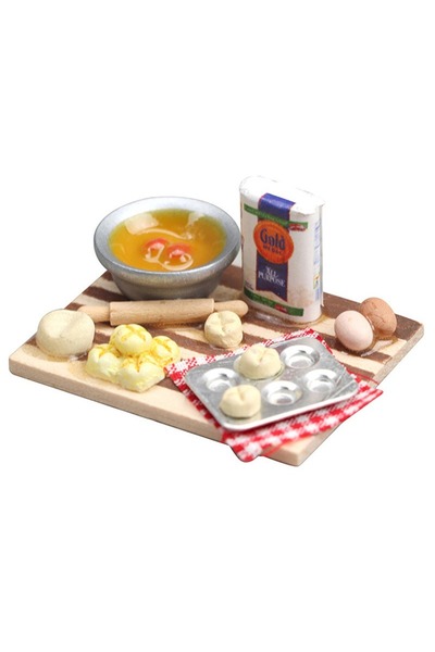 Choice لوح تقطيع، مجموعة خبز مصغرة، مطبخ، طعام، لعبة، لبيت الدمية، ملحقات، طع...