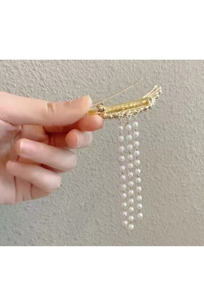 Shiklik Cataramă model fluture cu perle și pietre pentru femei, de culoare aurie