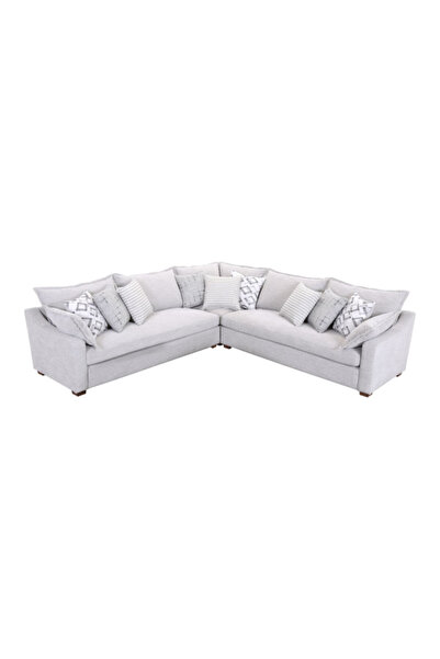 micasa Elegant and Modern Design Stationary Corner Sofa Set with Ottoman