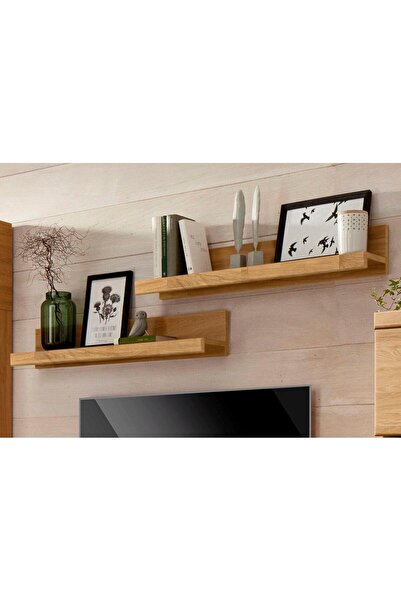 LUNA HOME Set 2 polite de perete Woltra Ribe, stejar, 90 cm lungime