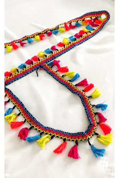 ALTAY AKSESUAR نموذج الصنوبر الملون شرابة هامش الشريط