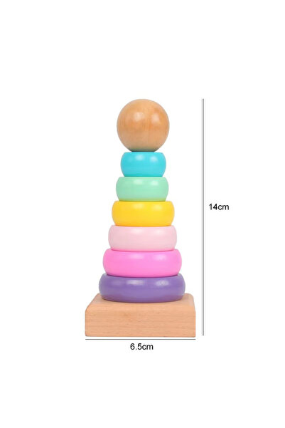 Choice ألعاب ألغاز للأطفال على شكل برج ماكارون خشبي من مونتيسوري، مقاسات وألو...