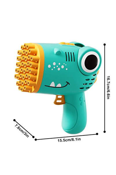 Choice آلة صنع الفقاعات على شكل ديناصور أخضر مكونة من 40 حفرة هدية للأطفال، م...