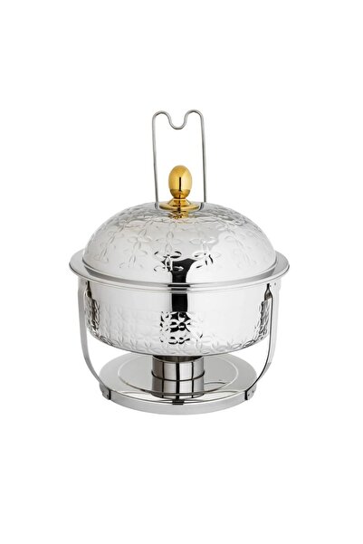 ORIAN Maxima 8L Indian Gold and Engraved Stainless Steel Food Warmer
