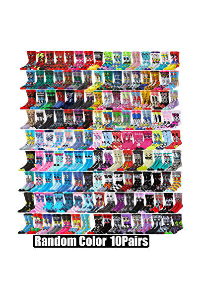 Choice DSZT-RANDOM10P 10pairs Random Color Potdemiel Disney Cartoon Anime Socks Hip Hop Street Fashion Nove