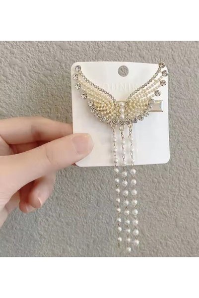 Shiklik Cataramă model fluture cu perle și pietre pentru femei, de culoare aurie