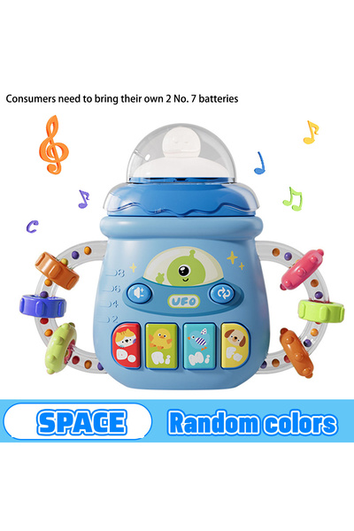 Choice Space Blue Baby Musical Feeding Bottle Pacifier For 6M+ Newborn Soft Teether Rattles Educational Toy