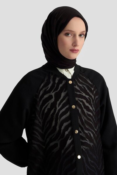 Armine TREND Zebra Patterned Snap Tunic Black 25Kt521