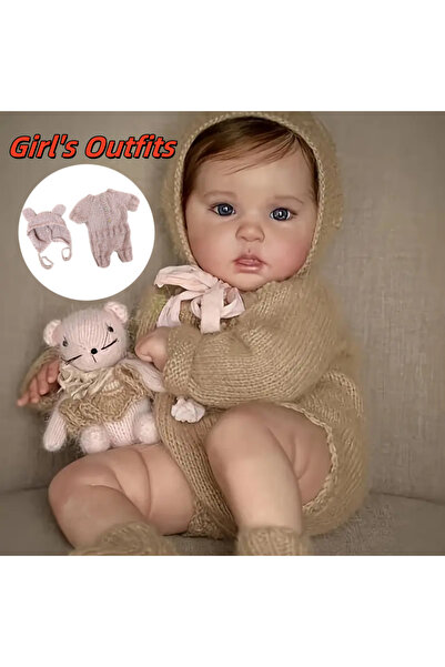 Choice دمية فتاة وارد ريبورن قابلة للغسل بشعر متجذر بطول 18-20 بوصة، مع شعر م...