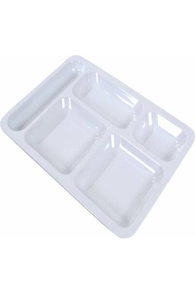 İdeal 5 Gözlü Beyaz Tabldot Tabak, Tabilot, Tabildot Polikarbon