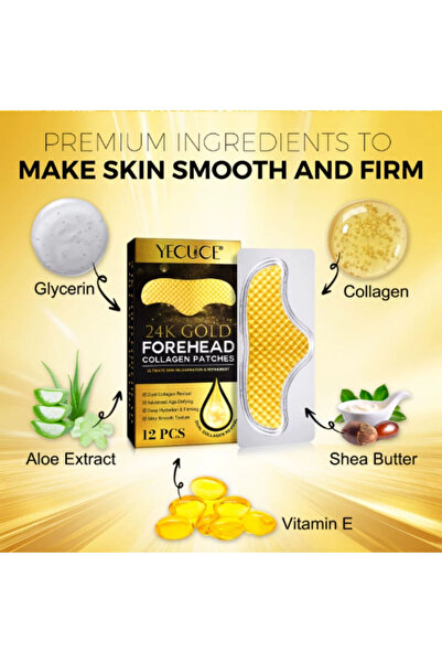 OEM 24K Gold and Collagen Anti-Wrinkle & Hydrating Forehead Mask 12 pcs YECUCE®