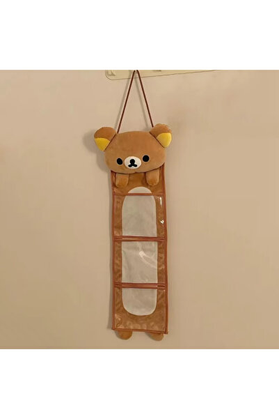 Miniso حقيبة تخزين معلقة على الحائط بتصميم دب ريلاكوماس كرتوني، حقيبة كبيرة ق...