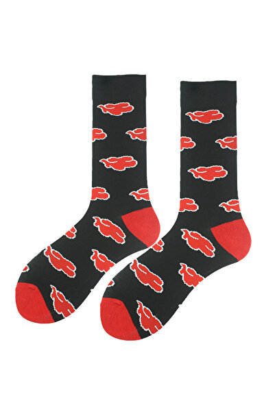 BANDAI Red Halloween Anime nuage rouge Akatsuki chaussettes dehaute qualité Ninja unisexe adultecoton chaus