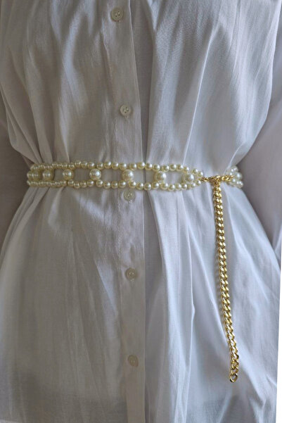 ISTANBUL STYLES Χειροποίητη ζώνη με πέρλες και αλυσίδα