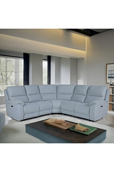 micasa أريكة مقطعية بخمسة مقاعد مع كرسيين متكئين كهربائيًا