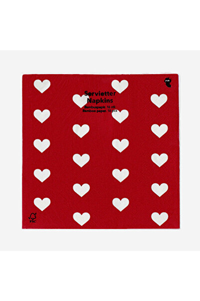 Flying Tiger Copenhagen Kırmızı Kalpli 16'lı Kağıt Peçete Seti