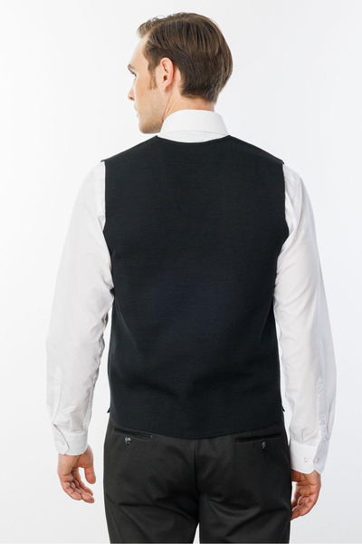 centilmen Чоловічий тонкий трикотажний прямий жилет з візерунком