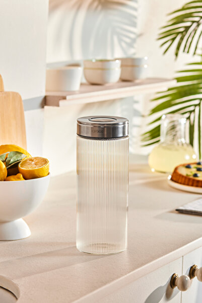 Karaca Ripple Inox Cam Saklama Kabı 1300 ml