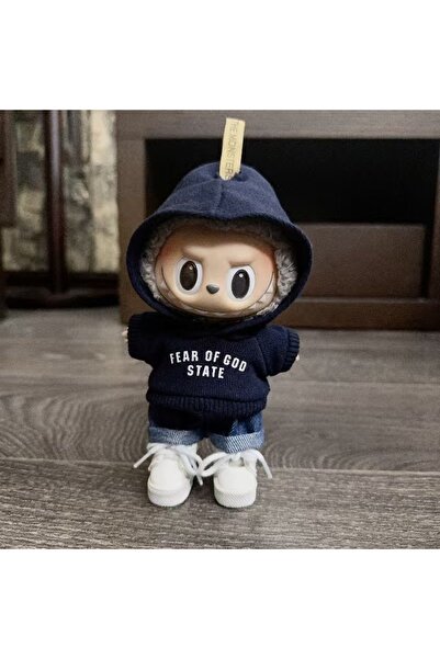 Choice صندوق ملابس أطفال لابوبو أزرق داكن، قلادة 17 سم، سلسلة مفاتيح، ملابس أ...