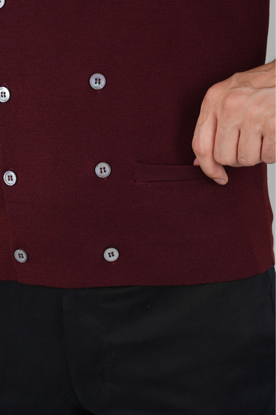 Bisse Bordo Kruvaze Yün Erkek Yelek