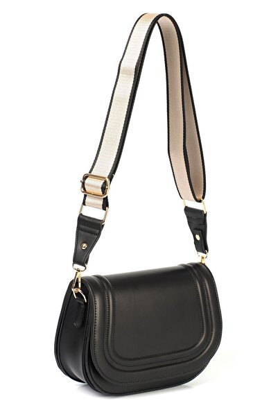 ONSTAR BAGS Women's Thick Canvas Black Bag with Straps for Shoulder and Crossbody