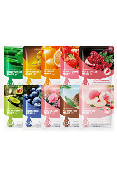 FAYANKOU Set 10 Măști Faciale cu Extracte de Plante și Fructe pentru Hidratar...
