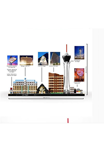 Choice متوافق مع 21047 الهندسة المعمارية لاس فيغاس بناء كتل الطوب ألعاب للبالغين ك...