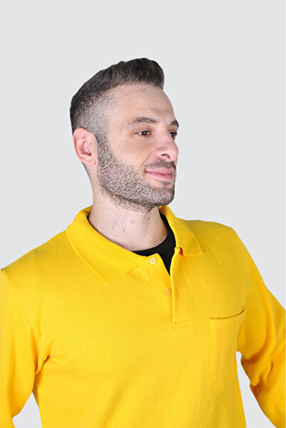 NİSANOĞLU TEKSTİL 20-10 2İP OPENEND SARI POLO YAKA SWEATHIRT