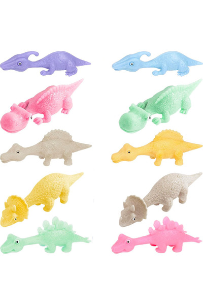 Choice 10 قطع بألوان عشوائية، 10 قطع من ألعاب تخفيف التوتر على شكل ديناصور طا...