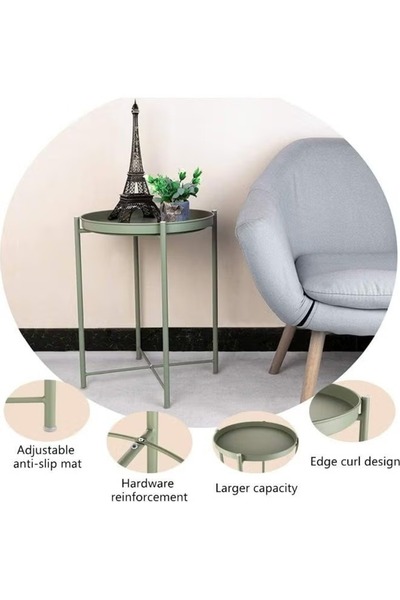 Primo Plus Green round steel table