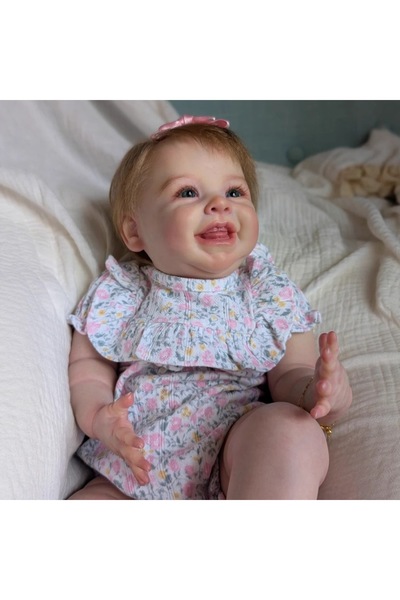 Choice دمية هاربر بيبي بيضاء من إن بي كيه مقاس 19 بوصة - دمية ريبورن نابضة با...