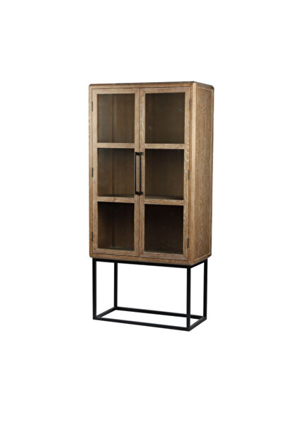 micasa Elegant Design Wood Storage Cabinet with Metal Base